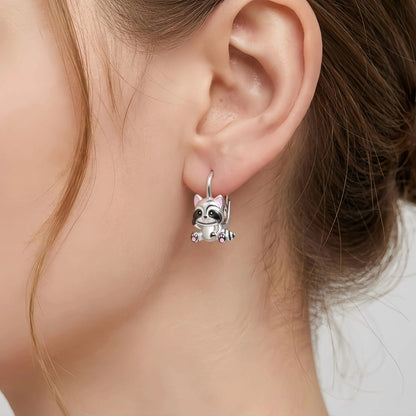 Raccoon Hoop Earrings