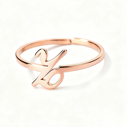Initial Script Cuff Ring