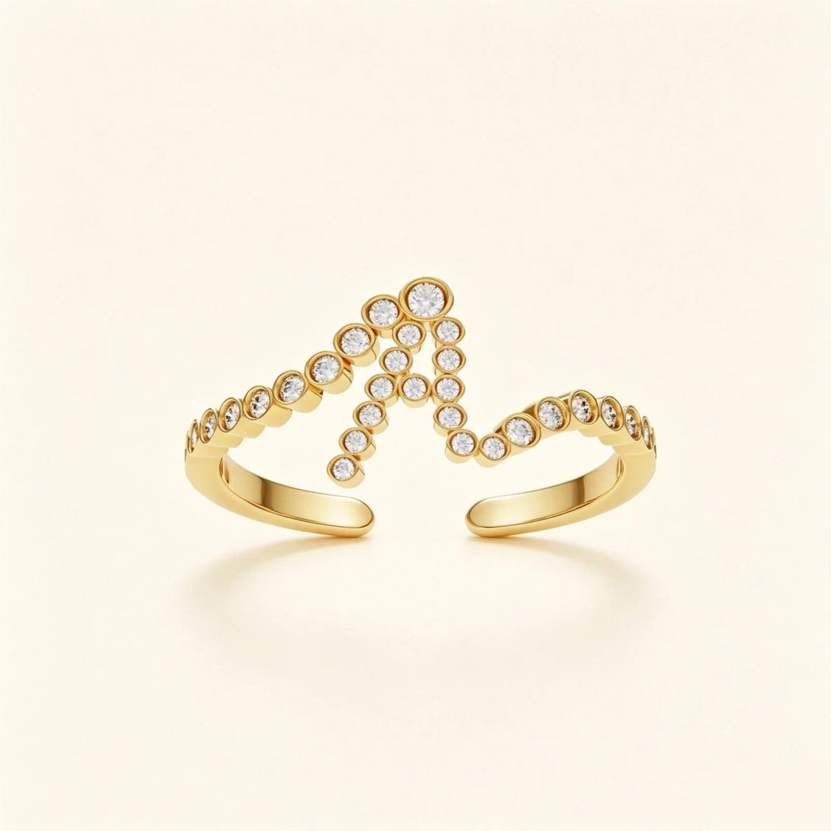 Crystal Initial Pinky Ring