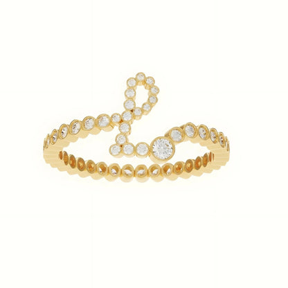 Crystal Initial Pinky Ring