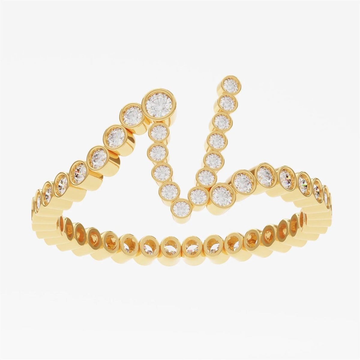 Crystal Initial Pinky Ring