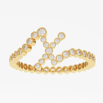Crystal Initial Pinky Ring