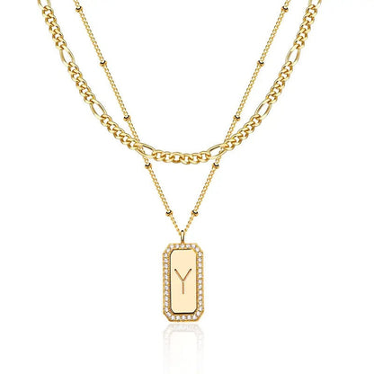 Crystal Initial Necklace