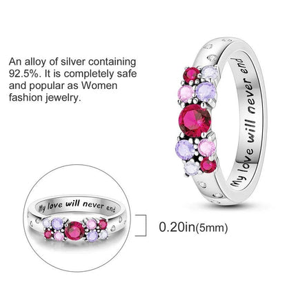 Engraved Floral Gemstone Ring