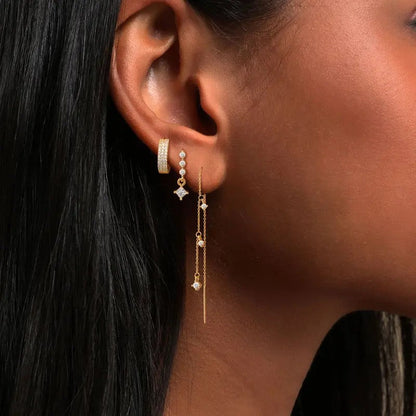 Crystal Chain Dangle Earring Set