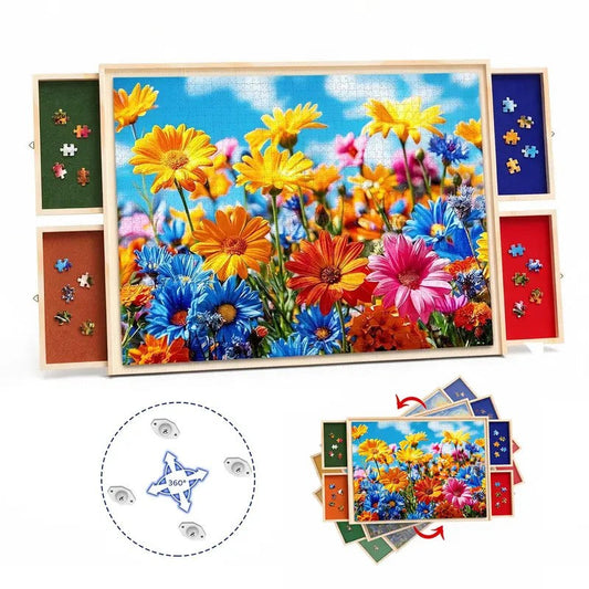 Rotating Floral Puzzle Board