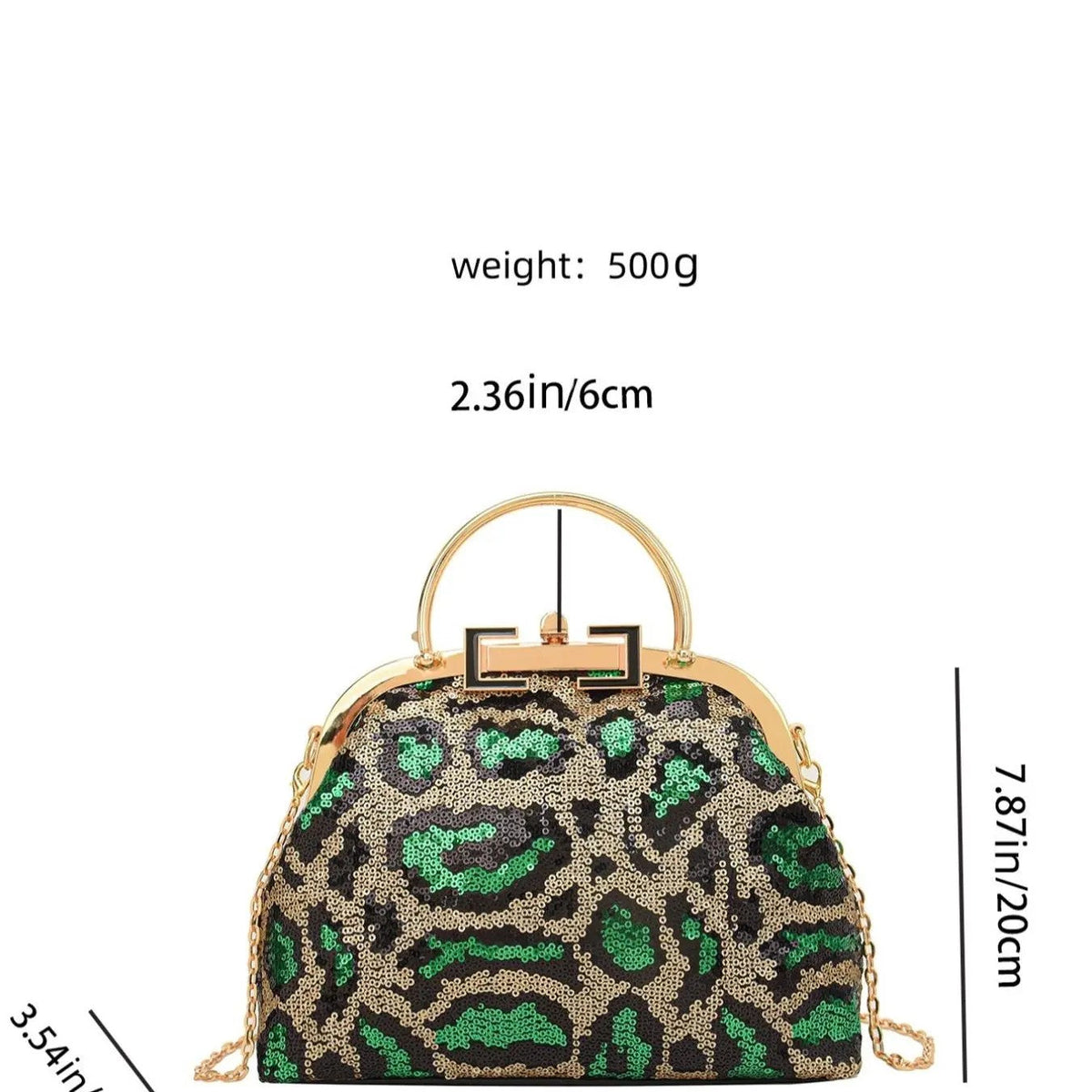 Leopard Sequin Frame Bag