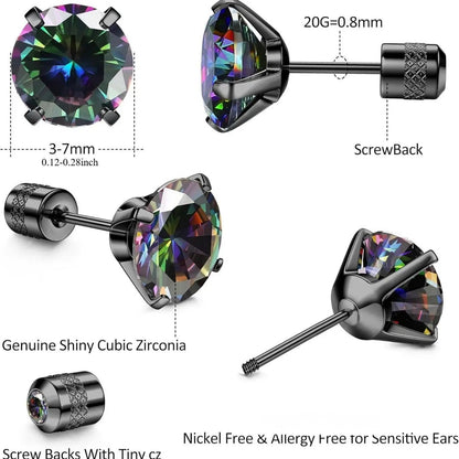 Black Crystal Stud Earrings