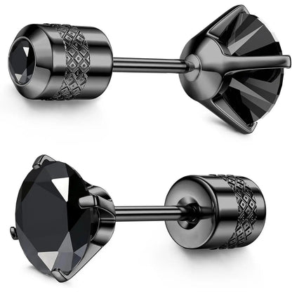 Black Crystal Stud Earrings
