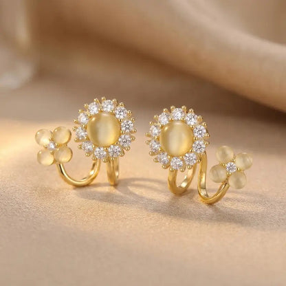 Floral Pearl & Crystal Ear Cuff