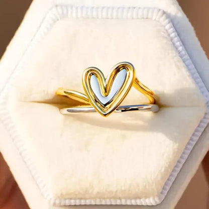 Two-Tone Heart Ring