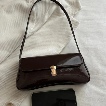 Glossy Burgundy Shoulder Bag