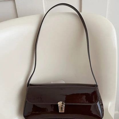 Glossy Burgundy Shoulder Bag