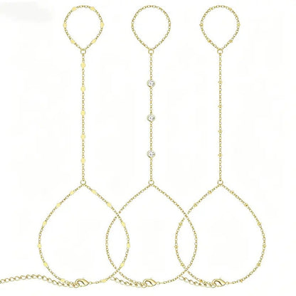 Dainty Teardrop Hand Chain Set