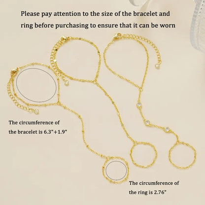 Dainty Teardrop Hand Chain Set