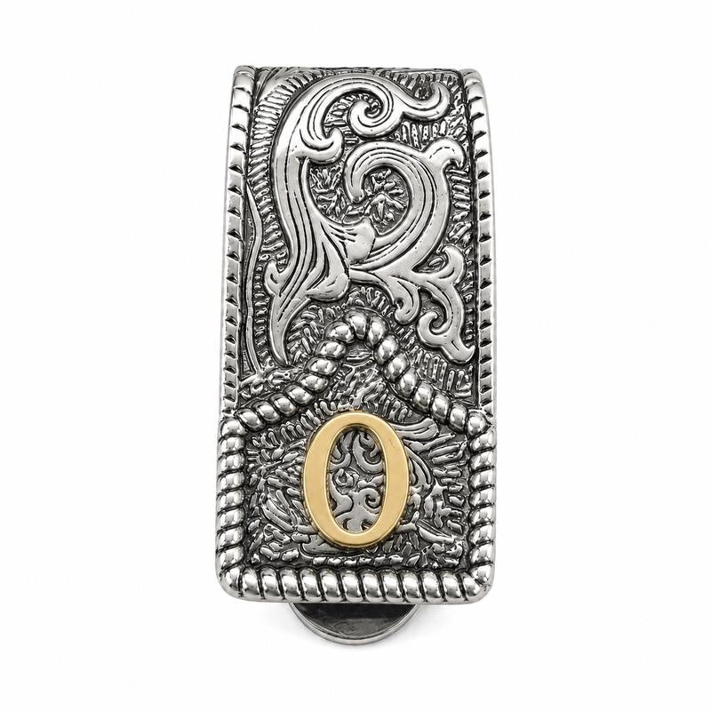 Western Scroll Initial Money Clip