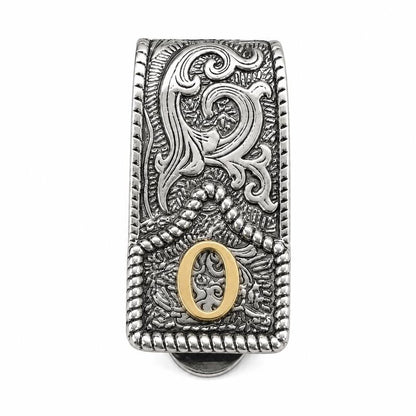 Western Scroll Initial Money Clip