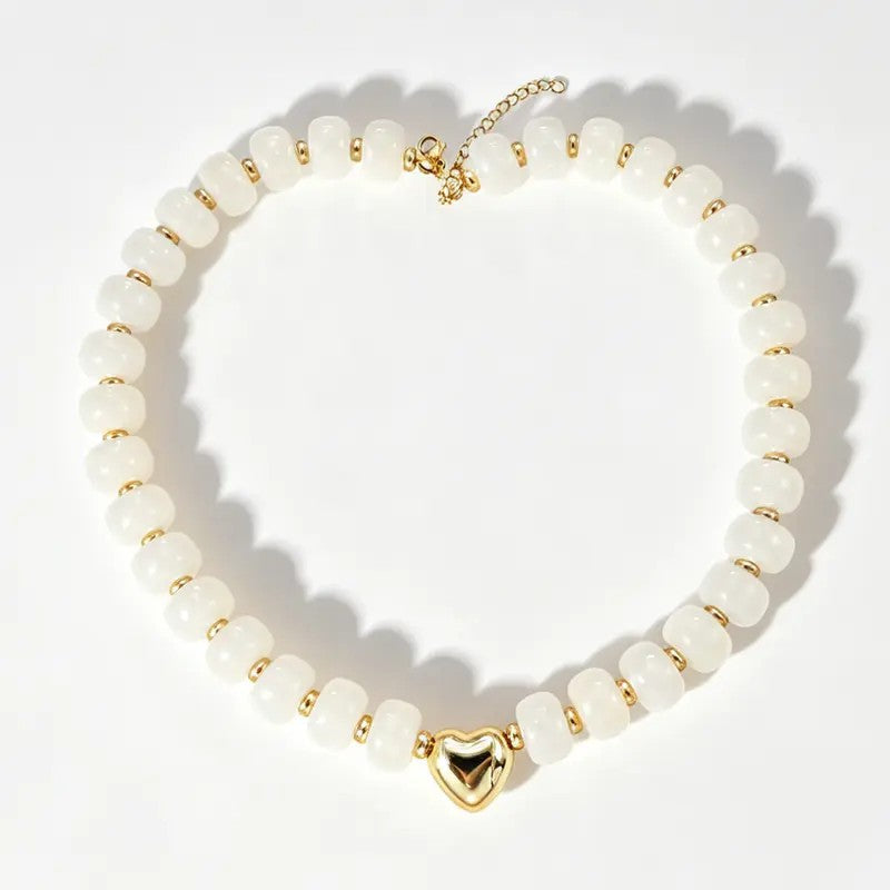 Colorful Bead Heart Choker