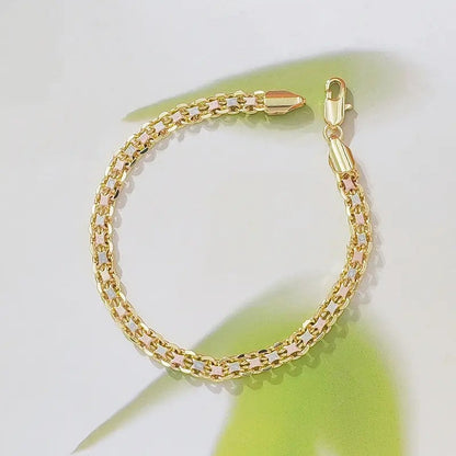 Tri-Color Enamel Link Bracelet