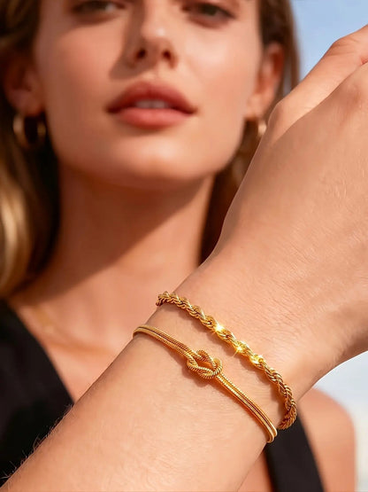 Knot & Rope Chain Bracelet Set