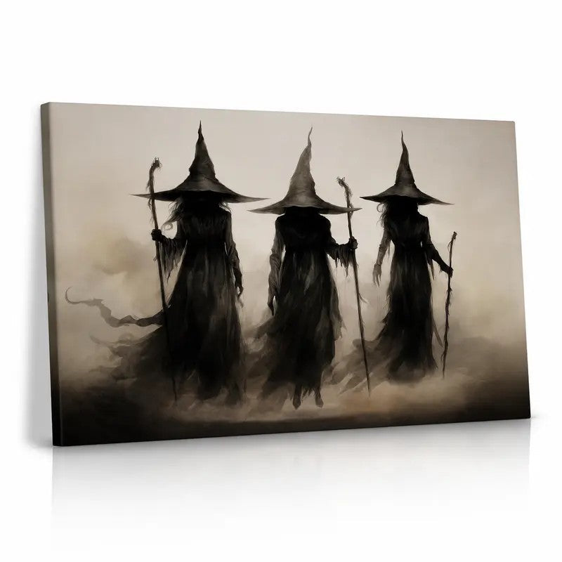 Three Witches Canvas Wall Art