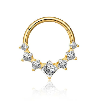 Princess Cut Crystal Hinged Hoop