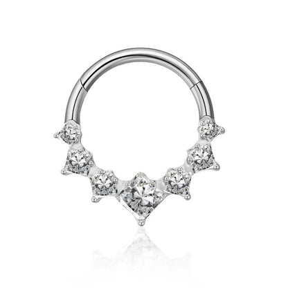 Princess Cut Crystal Hinged Hoop