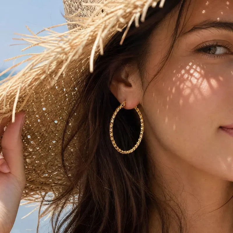 Twisted Rope Hoop Earrings