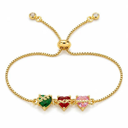 Tricolor Heart Bolo Bracelet