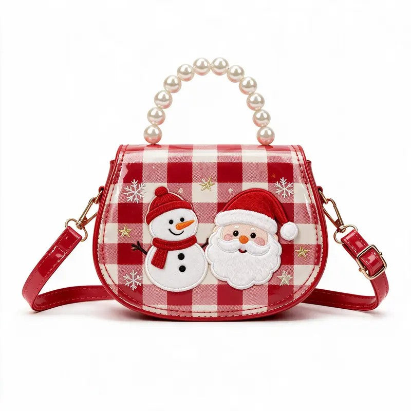 Plaid Snowman Crossbody Bag