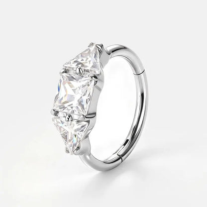 Crystal Hinged Hoop Ring