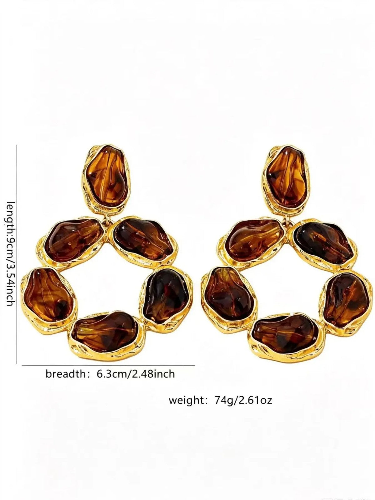 Amber Geometric Drop Earrings