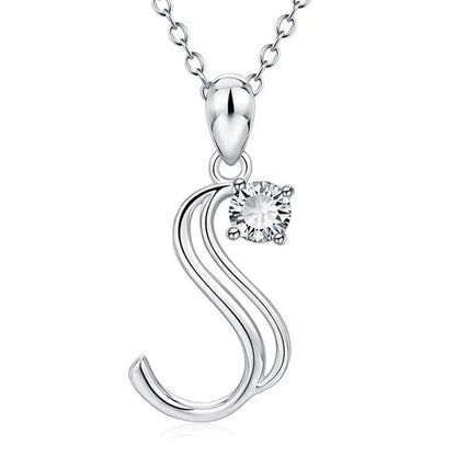 Crystal Initial Letter Necklace