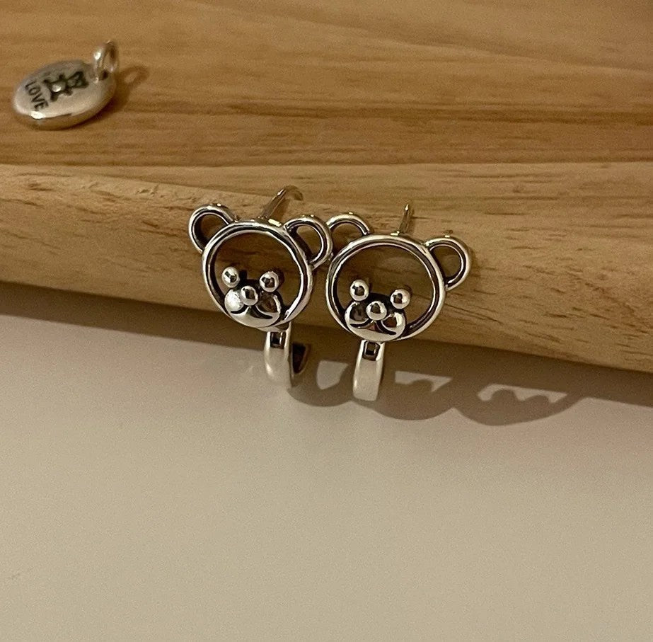 Bear Face Stud Earrings
