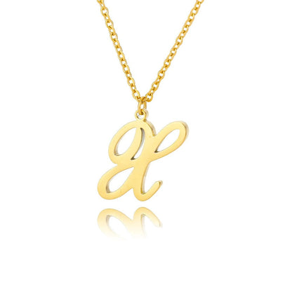 Script Letter Initial Necklace