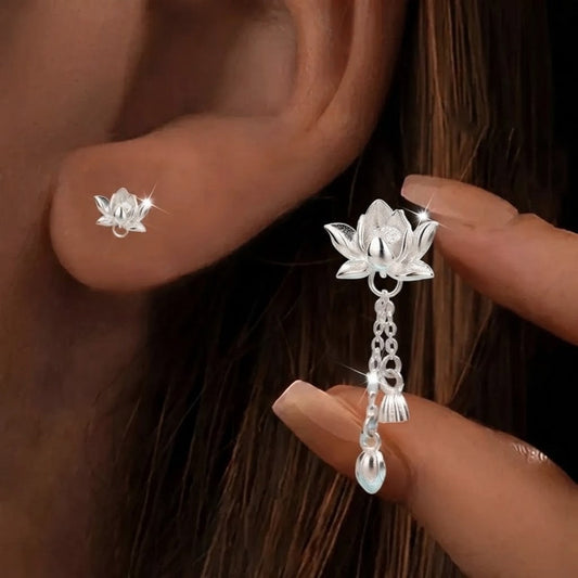 Lotus Tassel Earrings