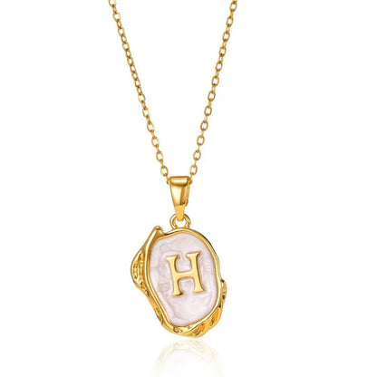 Organic Frame Initial Necklace