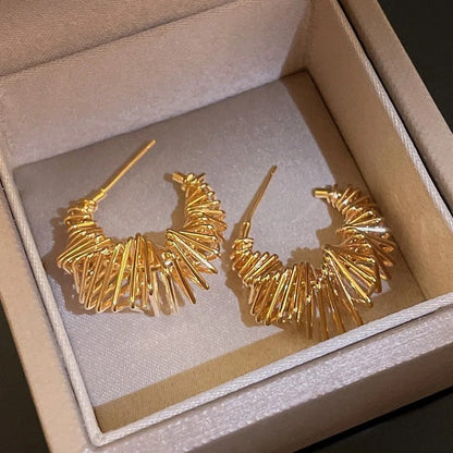 Twisted C-Shaped Stud Earrings