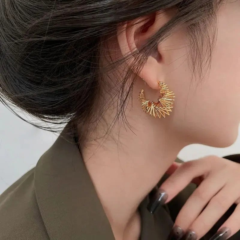 Twisted C-Shaped Stud Earrings