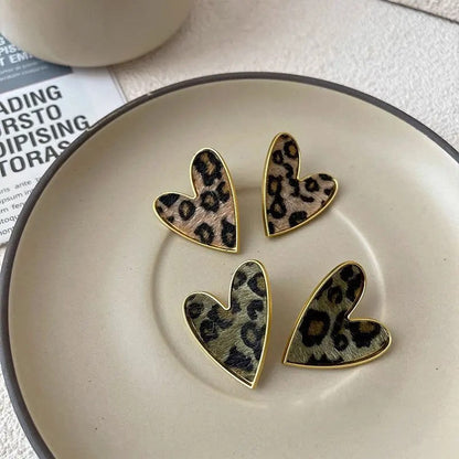 Leopard Heart Earrings