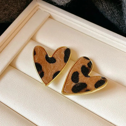 Leopard Heart Earrings