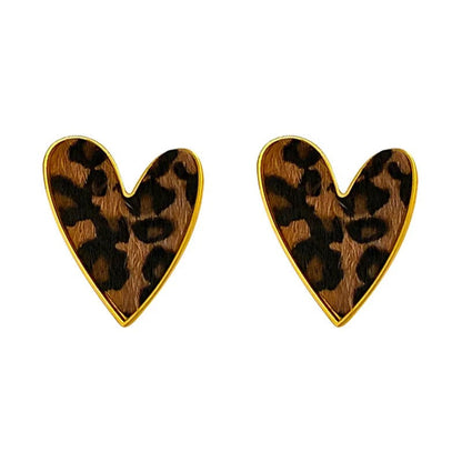 Leopard Heart Earrings
