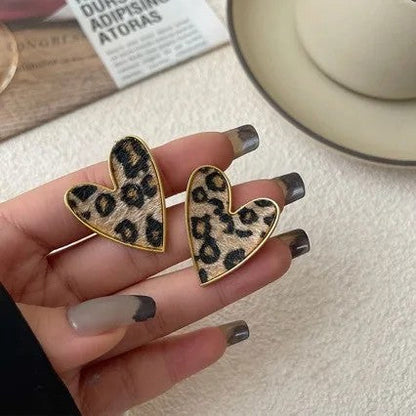 Leopard Heart Earrings