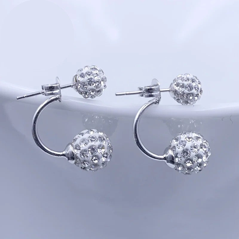 Double Crystal Ball Earrings