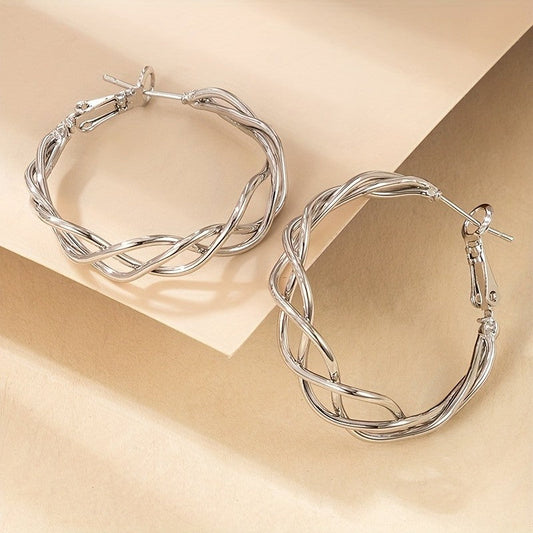 Twisted Circle Hoop Earrings
