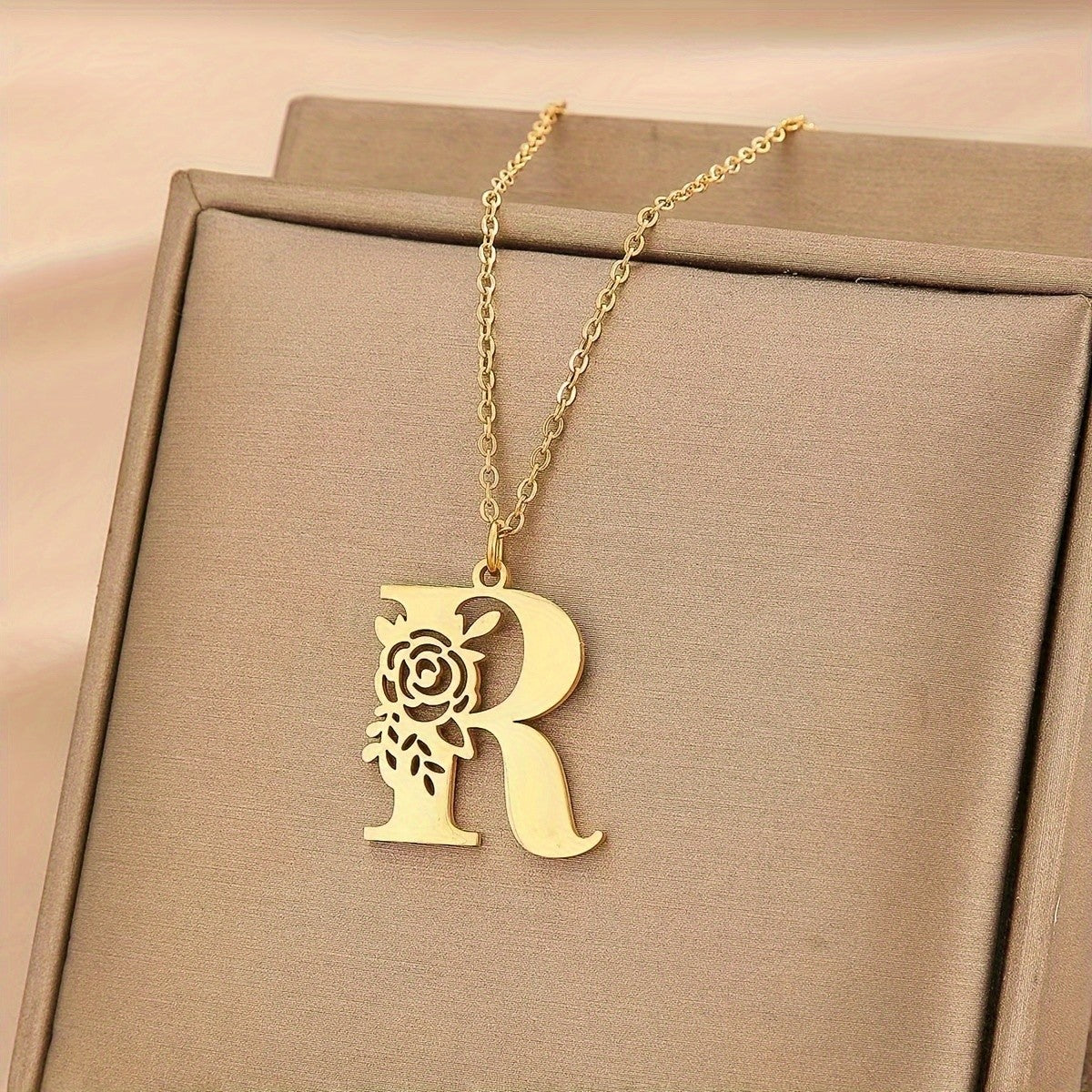 Floral Initial Necklace