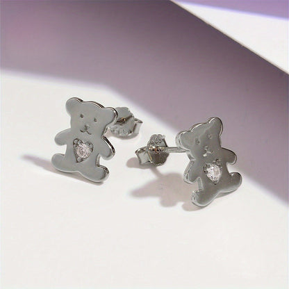 18k Bear Stud Earrings