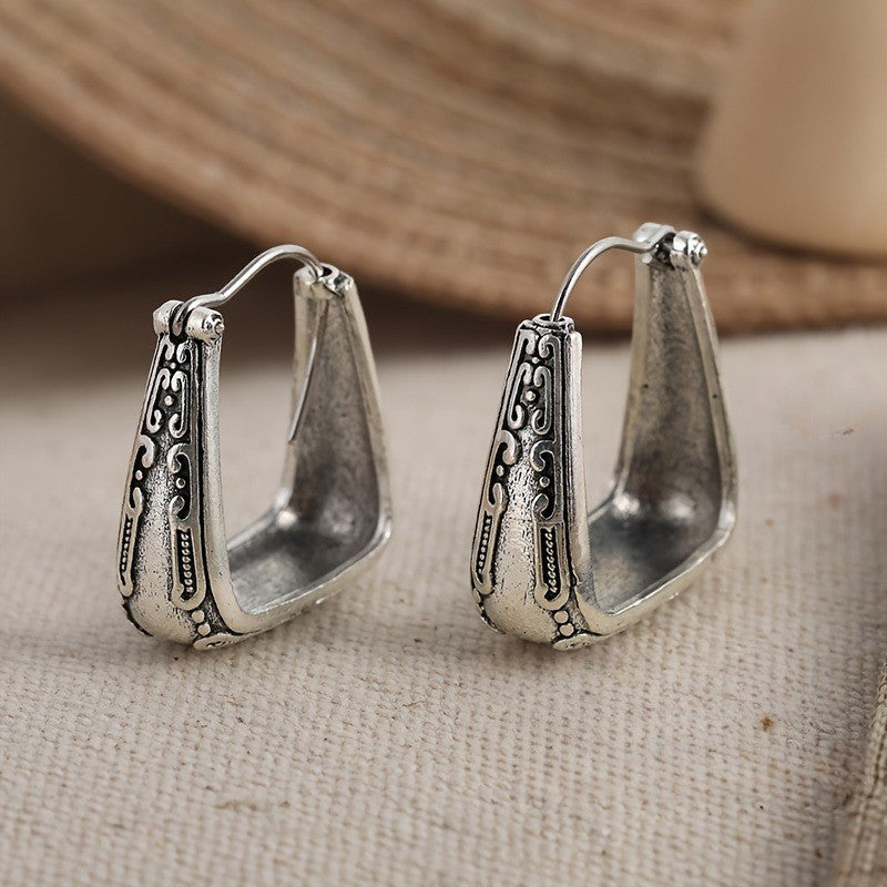Vintage Scroll Hoop Earrings