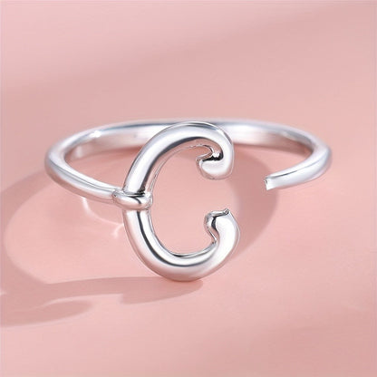 Adjustable Letter A Cuff Ring