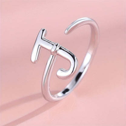 Adjustable Letter A Cuff Ring